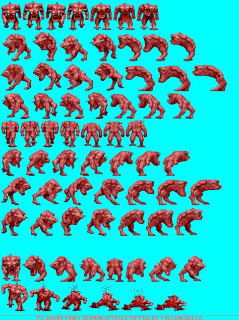 Sprite Database Demon Doom Demons Pixel Art Sprite