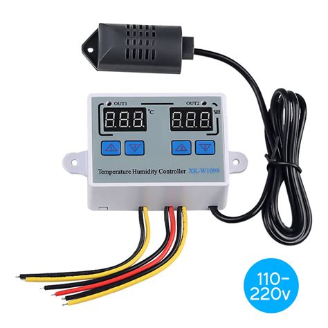 dual digital temperature humidity controller home fridge thermostat humidistat thermometer