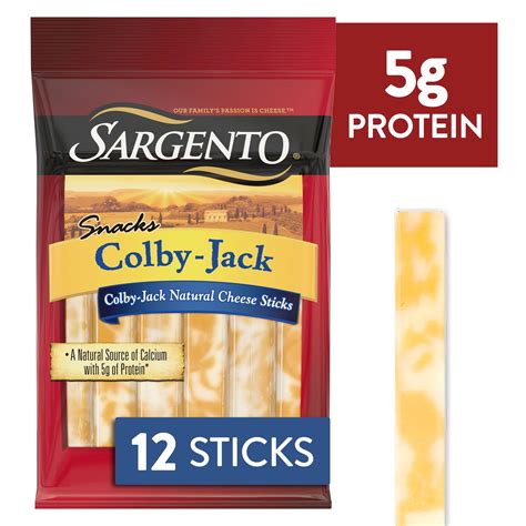 sargento colby jack natural cheese snack sticks  count walmartcom