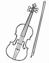 Violin Drawing Coloring Clipart Pages Clip Cello Instruments Drawings Simple Music Fiddle Kids Musical Et Bow Draw Colouring Cartoon Line sketch template