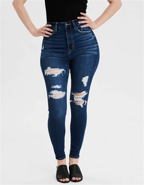 ae ne x t level curvy super high waisted jegging cute ripped jeans