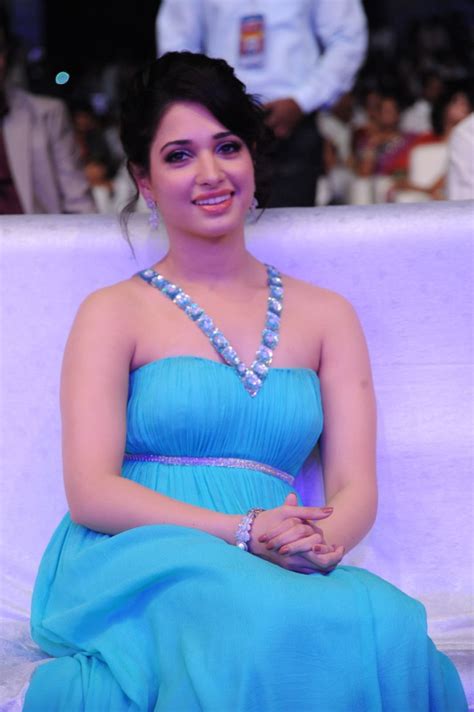 high quality bollywood celebrity pictures tamanna bhatia super sexy skin show in blue dress at