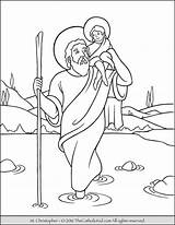Coloring Christopher Saints Isidore Farmer Philemon Carrying Onesimus Communion Thecatholickid Feast sketch template