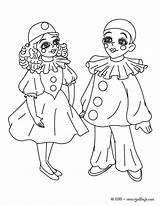 Pierrot Colombina Carnaval Colorear Colombine Personnages Ausmalen Hellokids Arlequim Mascaras Personagens Clown sketch template