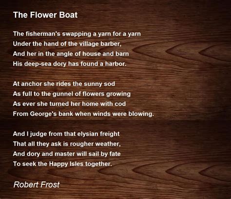 flower boat poem  robert frost poem hunter