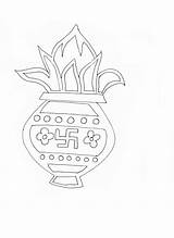 Diwali Pages Coloring Kids Kalash Sheets Library Clipart Print Line Comments sketch template