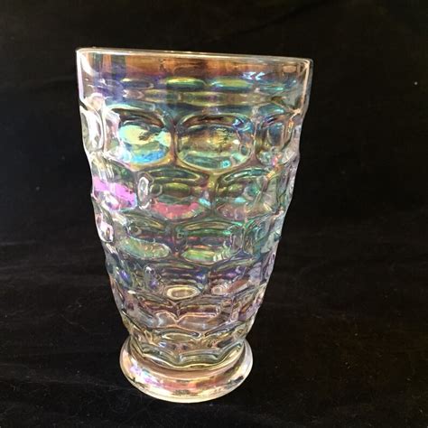 Yorktown Iridescent Glass Tumbler Federal Yorktown Vintage Etsy