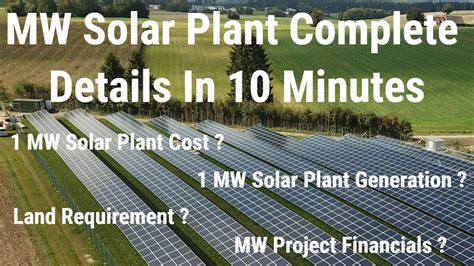 mw solar plant  mw solar plant cost generation financials mw solar bom land required