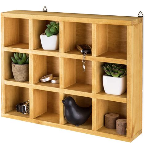 mygift wooden freestandingwall mounted  compartment shadow boxdisplay shelf ebay