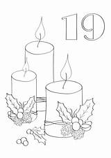 Candele Avvento Dicembre sketch template