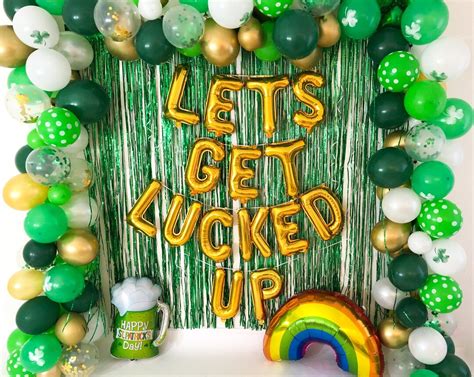 Lets Get Lucked Up St Patricks Day Party Decor St Patricks Etsy