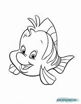 Flounder Mermaid Little Coloring Pages Ariel Printable Disney Book Colouring Sebastian Sheets Disneyclips Drawing Clipart Princess Kids Smiling Fish Library sketch template