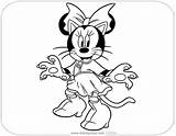 Halloween Minnie Coloring Pages Cat Disney Disneyclips sketch template