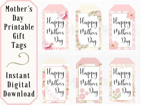 mothers day printable gift tag mothers day tag etsy happy mothers