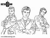 Who Pages Doctor Coloring Men Three Kids Printable Color sketch template