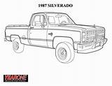 Chevy Truck Silverado Jacked 1987 Camionetas Camioneta Coloringhome Lawson Dodge Pickups Carros Mireya Pintar sketch template