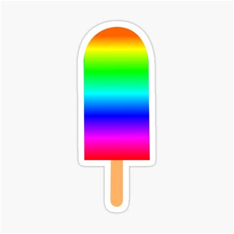 rainbow ice pop sticker  alittlebluesky redbubble