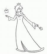 Rosalina Mario Coloring Bros Pages Super Printable Toad Princess Sketch Drawing Print Pdf Paper Only Coloringhome Popular sketch template