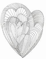 Zentangle Volwassenen Hearts Kleuren sketch template