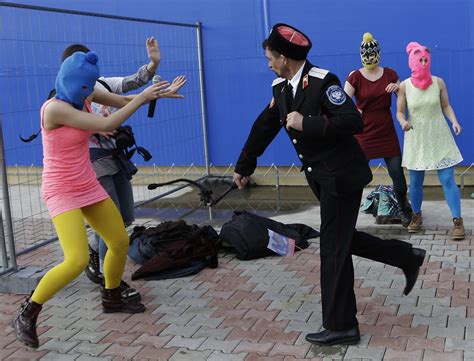russian security forces attack members of pussy riot punk