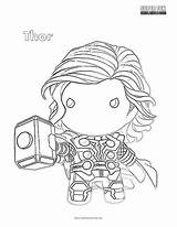 Coloring Thor Pages Cute Superhero sketch template