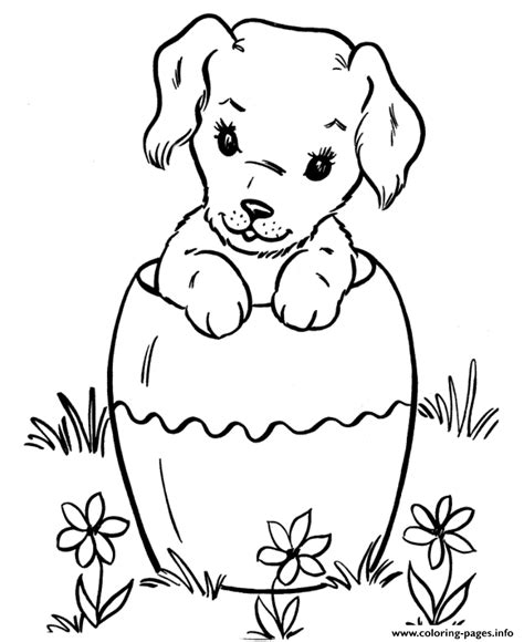 easter dog  coloring pages printable