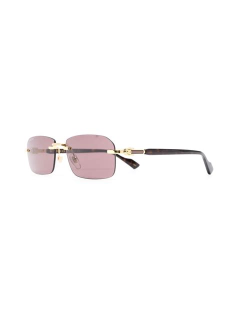 Gucci Eyewear Rimless Rectangle Frame Sunglasses Farfetch