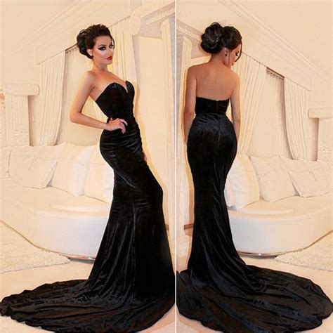 sleeveless black prom dress mermaid formal occasion dress long