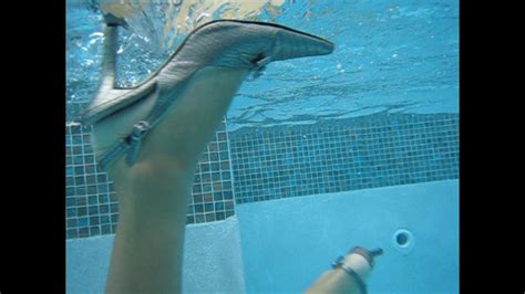 alexis kay lee asian wetlook model wet slingback pumps in the pool