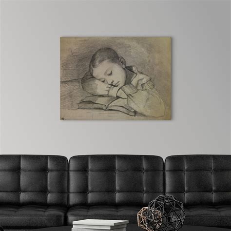 Juliette Courbet Sleeping 1841 By Gustave Courbet French Drawing Wall