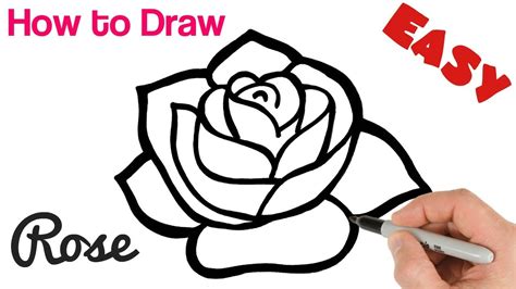 draw  rose easy art tutorial  beginners youtube