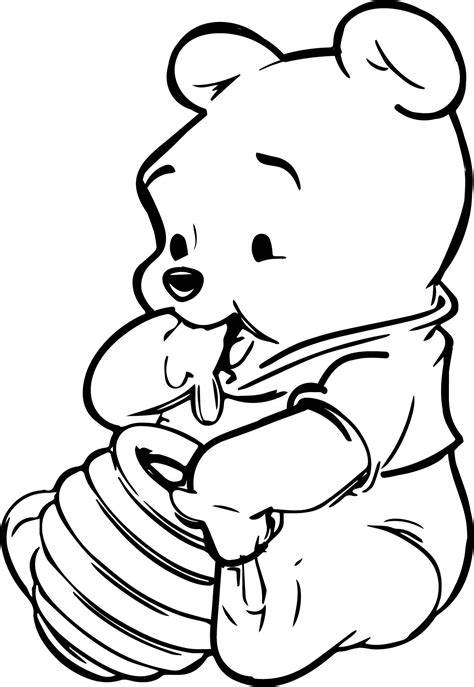 baby winnie  pooh honey coloring page wecoloringpagecom whinnie