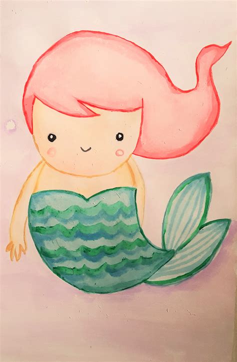 cute mermaid drawing  getdrawings