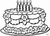 Cake Coloring Birthday Pages Printable Big Clipart sketch template