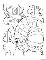 Coloring Barn Turkey Thanksgiving Pages Near Printable sketch template