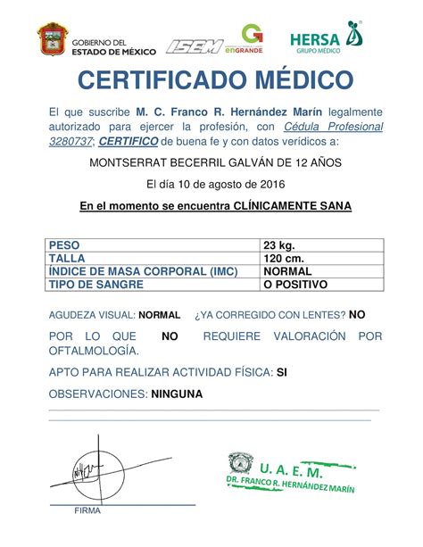 certificado medico certificado medico escolar certificado medico porn