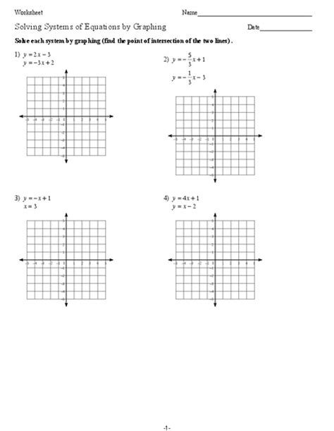 solving systems  linear equations worksheet   solve systems