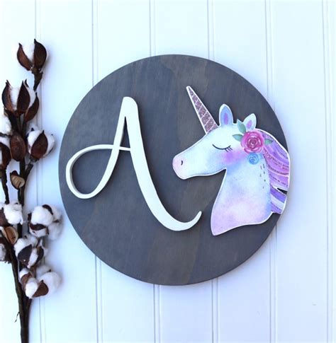 unicorn  sign unicorn baby nursery decor  sign  etsy