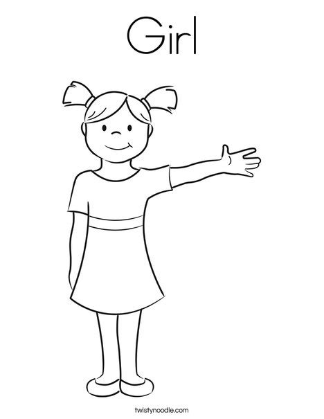 girl coloring page twisty noodle