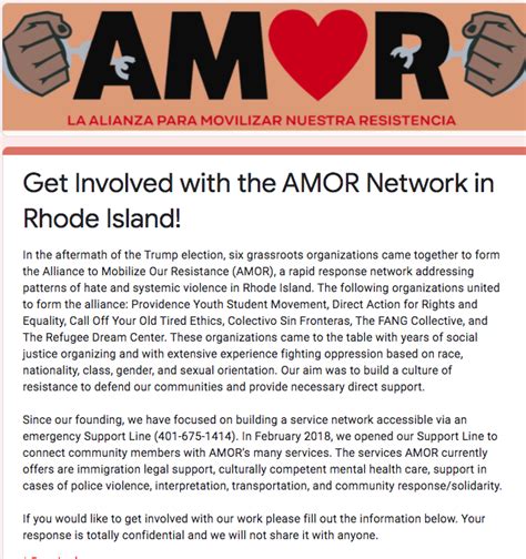 amor alliance to mobilize our resistance 2017 2020 coyote ri