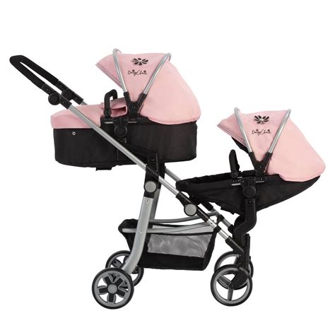 daisy chain pinnacle double dolls pram classic pink