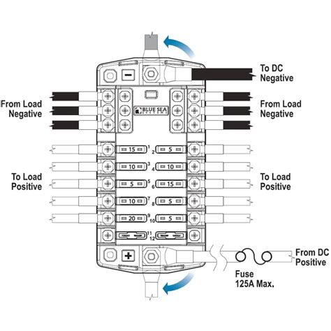 circuit marine fuse block  negative bus  wire marine