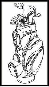 Golf Bag Drawing Stamps Digi Coloring Cards Bags Stamp Digital Set Pages Stämplar Masculine Club Colouring Printable Clipart Template Adult sketch template