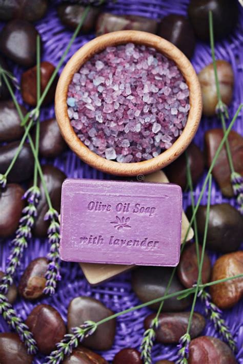 lavender spa stock image image  close macro glycerine