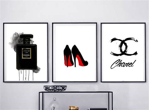 set   chanel wall art prints chanel logo print beauty posters