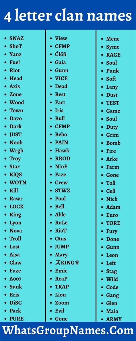 letter clan names  gaming gamers