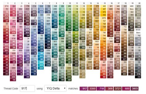 dmc color list printable dmc floss color chart printable