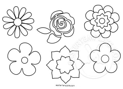 flower shapes set coloring page easter template