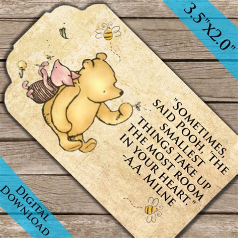 winnie  pooh gift tags digital  printable  etsy