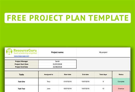project plan template excel riset